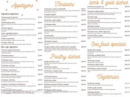 Agni Indian Restaurant Bar menu