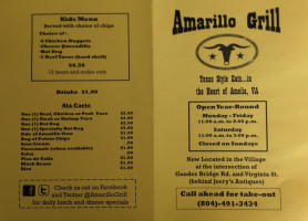 Amarillo Grill menu