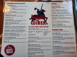 Knight's Diner menu