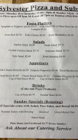 Sylvester Pizzeria Subs menu