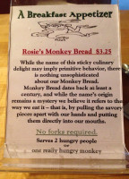 Rosie's menu