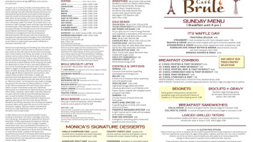 Café Brulé menu