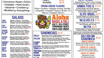 Aloha Bagel Bakery menu