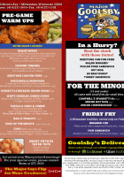 Major Goolsby's menu