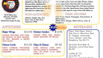 Major Goolsby's menu