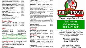 P H Family menu