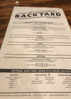 The Backyard Public House menu