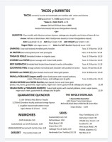 El Borracho Tacoma menu