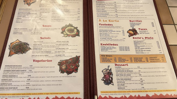 Tres Hermanos menu