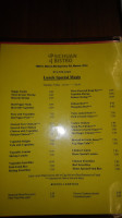 Sichuan Bistro menu