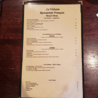 Le Voltaire French menu