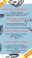 Station Pizza menu