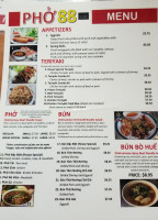 Pho 88 Cafe menu