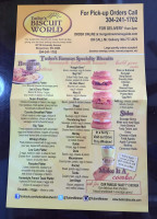 Tudor's Biscuit World menu