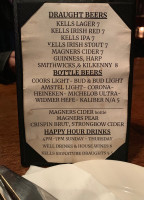 Kells Irish Pub menu