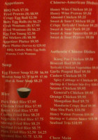 Chan's Dragon Inn menu