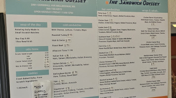 The Sandwich Odyssey menu