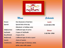 Rajdhani Thali menu