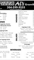 Pizza Al's Of Granville menu