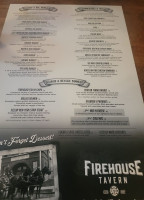 Firehouse Tavern menu