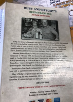 Ruby And Ketchy's menu