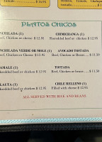 Tapatio menu