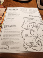 Outback Steakhouse menu