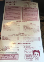 Waffles Plus menu