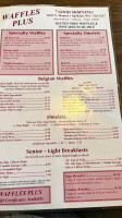 Waffles Plus menu