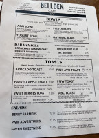 Bellden Cafe menu