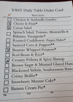 Vast menu