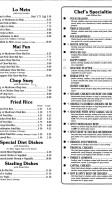 Canton Chinese menu