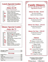 Canton Chinese menu