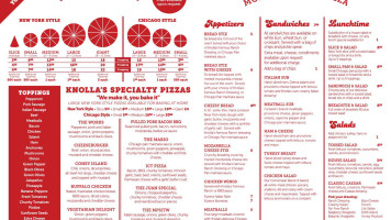 Knolla's Pizza menu