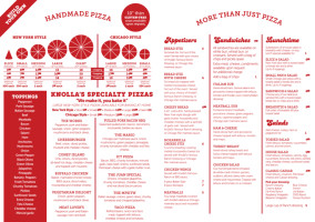 Knolla's Pizza menu