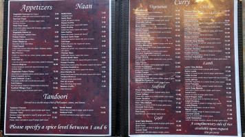 Indian Curry Palace menu