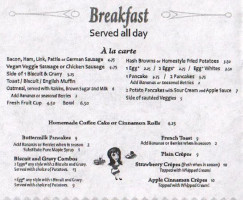 The Brief Encounter Cafe menu