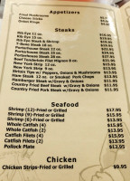 The Oaks menu