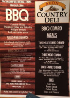 Avon Country Deli menu