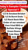 Backyard Bbq Brew menu