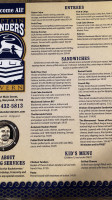 Captain Benders Tavern menu