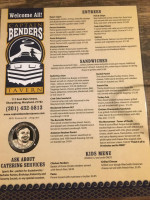 Captain Benders Tavern menu