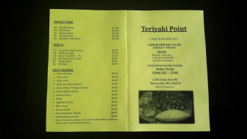 Teriyaki Point menu