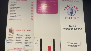 Teriyaki Point menu