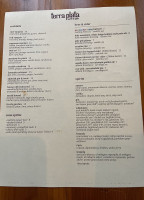 Terra Plata menu