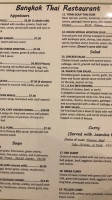 Bangkok Thai menu