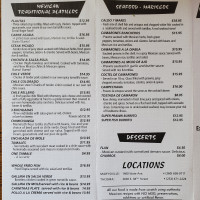 Tacos Guaymas menu