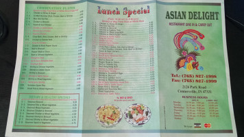 Asian Delight menu