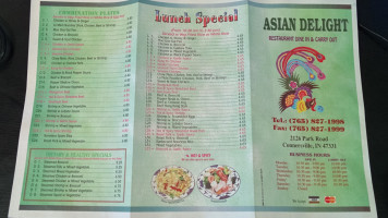 Asian Delight menu