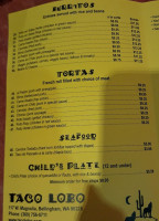 Taco Lobo menu